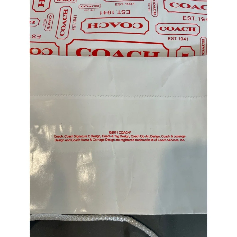 Coach Set of 3 Red White Logo Shopping Paper Bags Large Gift Bags Y2K VTG